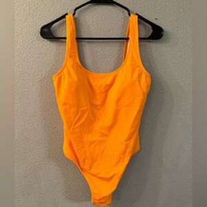 Victorias Secret Pink Active Gym to Swim One-piece Swimsuit Orange Large